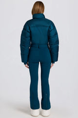 Waterproof Padded Belted Ski Suit in Teal