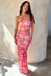 Zari Skirt - Red Floral
