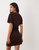 Cotton On Boxy Side Tuck T-Shirt Dress In Dark Oak