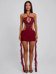 Lucy's GERALDINE MINI DRESS BURGUNDY