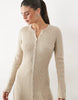 Nobody'S Child Ribbed Jersey Button Through Maxi Dress In Ecru