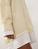 Oversized Double Layered Shirt Mini Dress In Yellow Stripe