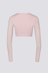 Soft Jersey Wrap Crop Top in Ballet Pink