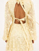 Na-Kd Embroidered Chiffon Long Sleeve Mini Dress In Yellow