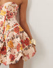 Asos Luxe Floral Jacquard Bandeau Bubble Hem Mini Dress