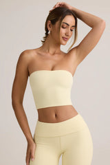 Modal Strapless Crop Top in Buttercream Yellow