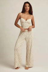 Modal Mid-Rise Pyjama Trousers in Lemon Print