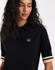 Fred Perry Bold Tipped Knitted Mini Shirt Dress In Black