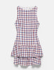 Pull&Bear Check Ruffle Short Dress In Blue