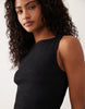Abercrombie & Fitch Slash Neck Smocked Skort Mini Dress In Black