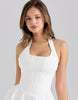 House Of Cb Sasha Stretch Cotton Halter Neck Mini Dress In White