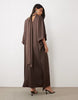 Pretty Lavish Satin Choker Detail Kimono Sleeve Full Maxi Dress In Chocolate