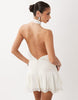 Gina Tricot Halter Neck Frill Mini Dress In White