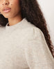 Jdy Puff Sleeve Knitted Mini Jumper Dress In Stone