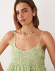 Dream Sister Jane Clover Organza Detail Scoop Neck Cami Mini Dress In Light Green