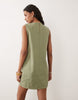 Threadbare Denim Sleeveless Mini Dress In Sage