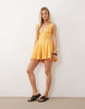Free People V Neck Corset Style Mini Dress In Yellow