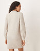 Jdy Puff Sleeve Knitted Mini Jumper Dress In Stone