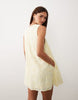 Bronze Snake Samira Scoop Neck Broderie Smock Dress In Lemon Yellow