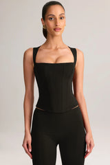 Modal Square-Neck Top in Black