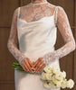 Six Stories Lace Sleeve Cowl Satin Mini Dress In White