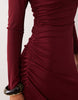 Nobody'S Child Tallulah Boat Neck Chiffon Hem Midi Dress In Burgundy