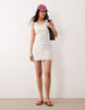 Calvin Klein Jeans Label Rib Mini Dress In Grey Marl