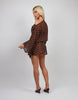 Simmi London Polka Dot Beach Chiffon Mini Dress In Brown