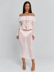 Lucy's TARAYA MIDI SKIRT PINK