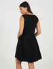 Brave Soul Jersey Scoop Neck Flared Skirt Mini Dress In Black