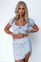 Georgie Skirt - Blue Floral