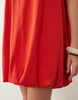 Short Puff Sleeve Bubble Mini Dress In Red