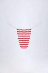 Ruched Cheeky Bikini Bottoms in Cherry Red