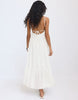Stradivarius Long Flowing Dress With Open Back In White
