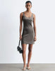 & Other Stories Mini Satin Slip Dress In Brown Mole