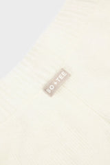 Knit Mid-Rise Wide-Leg Joggers in Ivory
