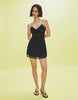 Bershka Mini Tulle Strappy Dress In Black