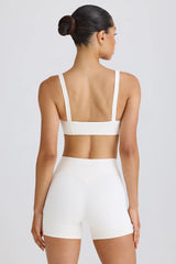 Soft Active Crossover Mini Shorts in White