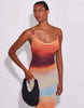 South Beach Ombre Mesh Cowl Neck Maxi Dress In Multi
