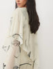 Cape Detail Long Sleeve Maxi Dress In Mono Print
