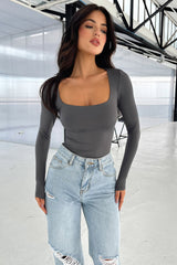 Nalia Bodysuit - Charcoal