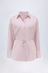 Oversized Shirt in Pink Stripe