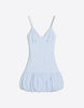 Bershka Mini Balloon Dress In Denim Blue