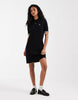 Fred Perry Bold Tipped Knitted Mini Shirt Dress In Black