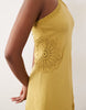 Fit And Flare Crochet Patch Halter Mini Dress In Khaki