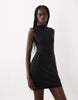 Cotton Rib Mini Dress In Black