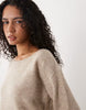 Cotton On Knit Tunic Long Sleeve Off Shoulder Dress In Coconut