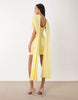 Mesh Cape Draped Mini Dress In Lemon