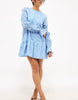 Na-Kd Sleeve Detail Deep Back Dress In Light Blue
