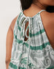 Curve Halter Neck Tiered Mini Sundress With Chunky Binding In Mixed Blue Print